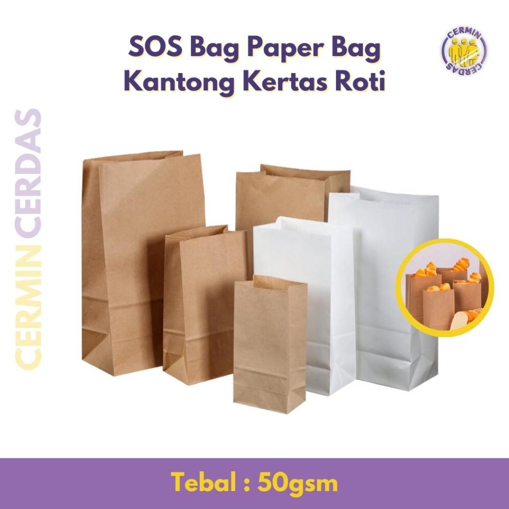 

SOS Bag Paper Bag Kantong Kertas Roti 50gr Makanan Souvenir Eco Green