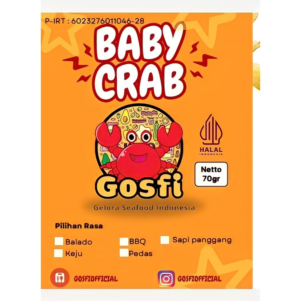 

baby crab / kepiting crispy Gosfi 70gr