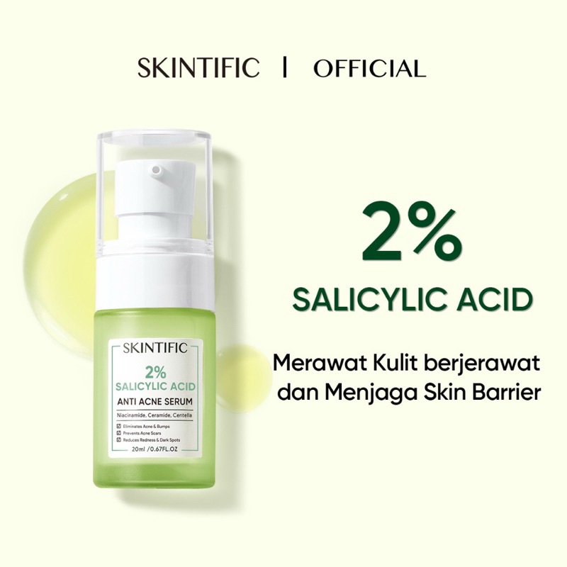SKINTIFIC - Anti Acne Serum Acne Spot Treatment Facial Gel with 2% Salicylic Acid Face Serum