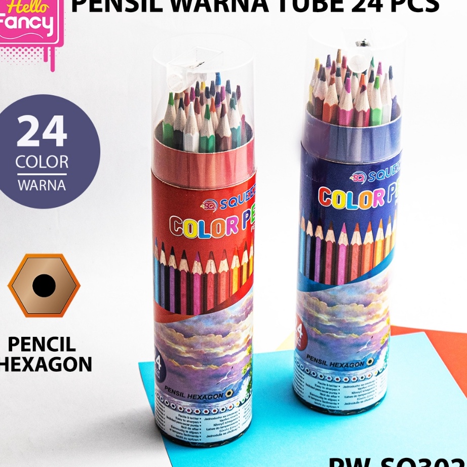 

[KODE PRODUK 8FVBI7143] Pensil Warna Tube Squeezy 1 Set 24 Warna + Serutan / Color Pencil 24