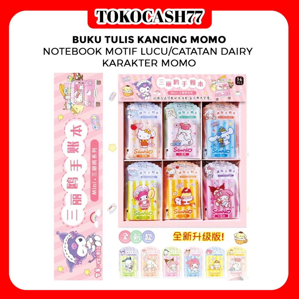 

BUKU TULIS KANCING MOMO / NOTEBOOK MOTIF LUCU / CATATAN DAIRY KARAKTER MOMO
