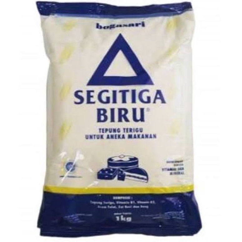 

HEHHE Tepung Terigu Segitiga Biru Bogasari 1 kg Protein Sedang Laris )～