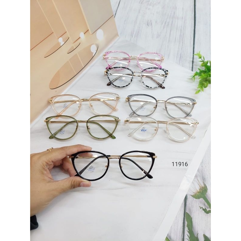 Kacamata Cantik Semi Cat Eye pakai Nosepad Antiradiasi Blueray Photocromic Bluecromic