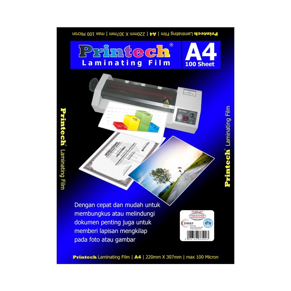 

[KODE PRODUK TGQV93496] PRINTECH Laminating Film Pouch / Plastik Laminating A4 - 06002