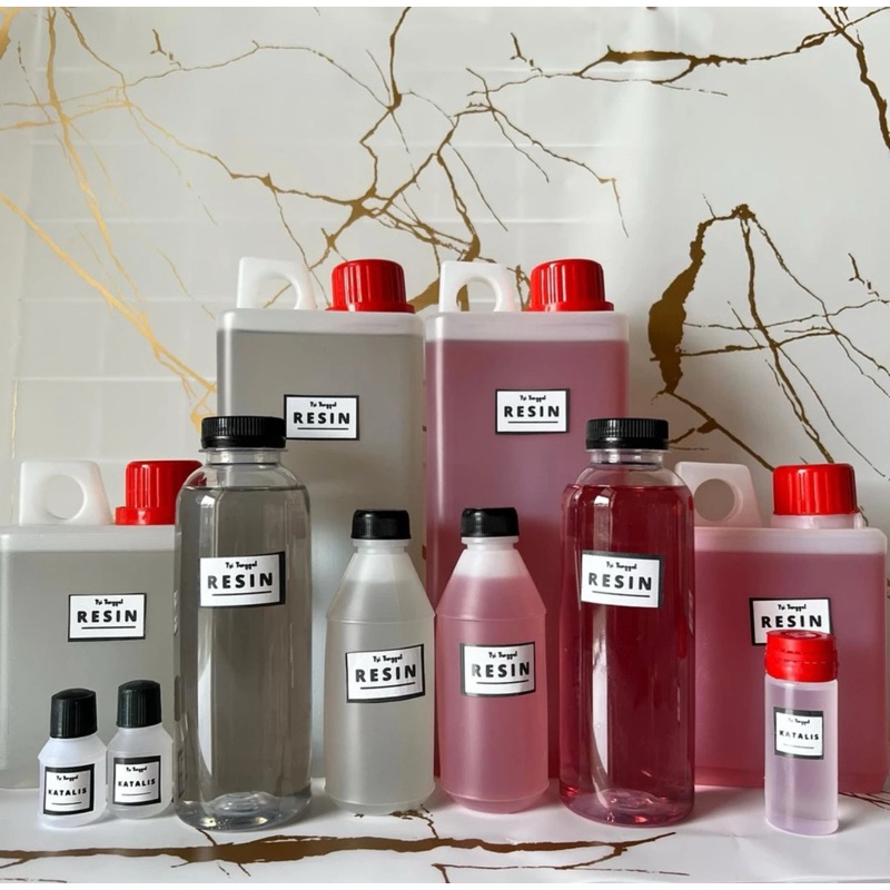 RESIN 100 gram + Katalis Bening Merah Lapis Lebih Hemat Red Transparan Recine Katalis Gantungan Kunc