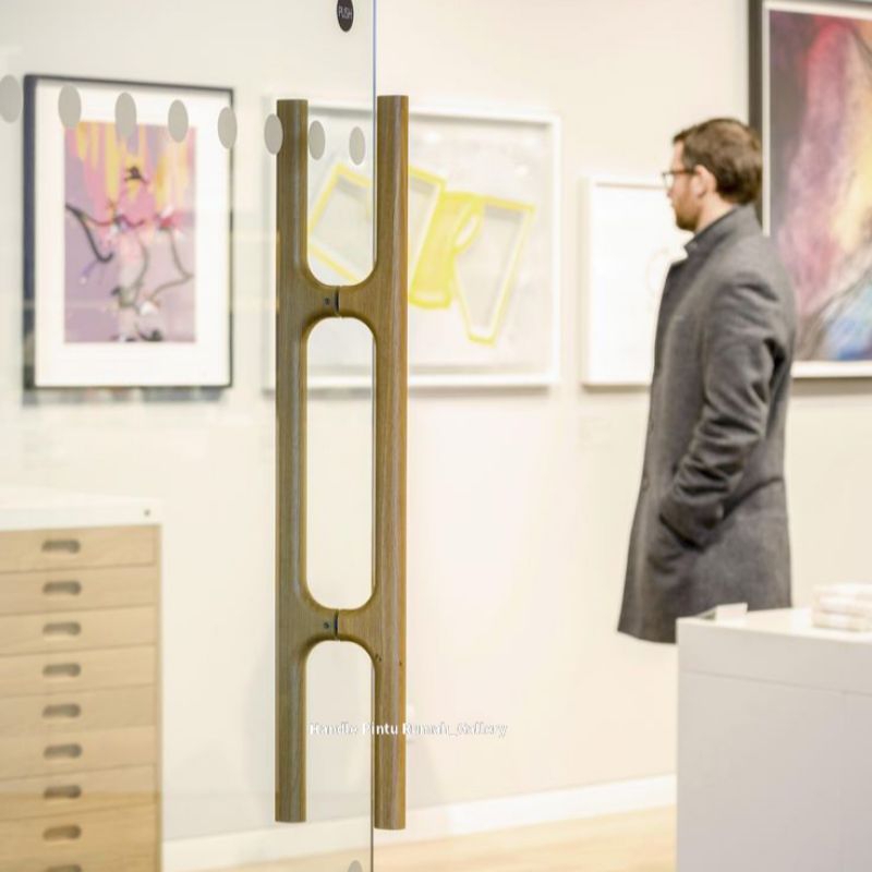 Handle pintu rumah gagang pintu kaca kayu jati solid model woten