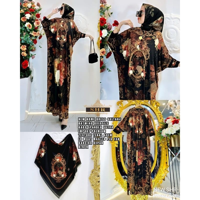 NEW HOMEDRESS BATWING SULTAN OVERSIZE//100% ORIGINAL BRAND SHR//KAOS SPANDEX SUTRA PREMIUM//JUMBO SE