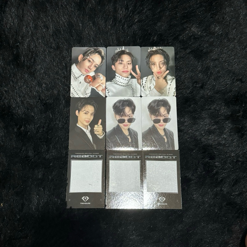 [READY STOCK] Official Photocard PC Treasure 2nd Full Album Reboot Photobook Version Black Grey Whit