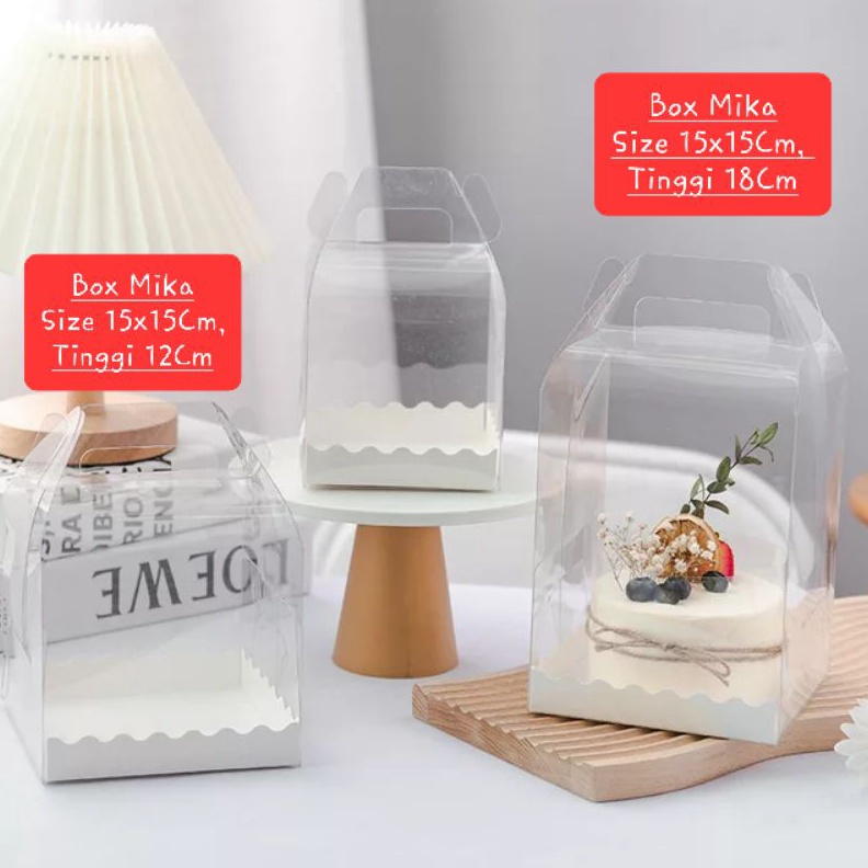 

✨MEN SALE✨ Box Mika Cake Tenteng (10Pc). Kotak Kue Tart Transparan !