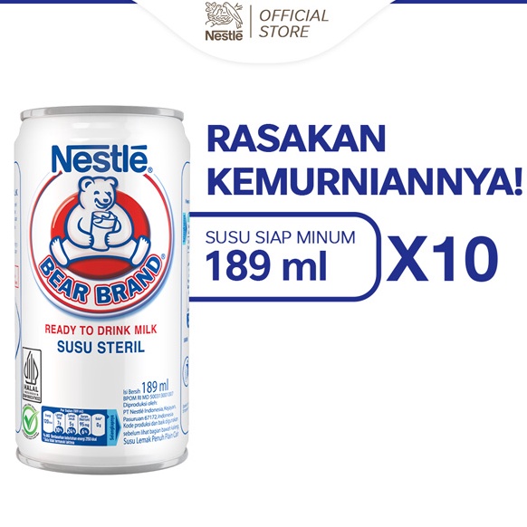 

[PRODUK IEPZU60] BEAR BRAND Susu Kaleng Susu Beruang Susu Steril 189ml 10 pcs 80