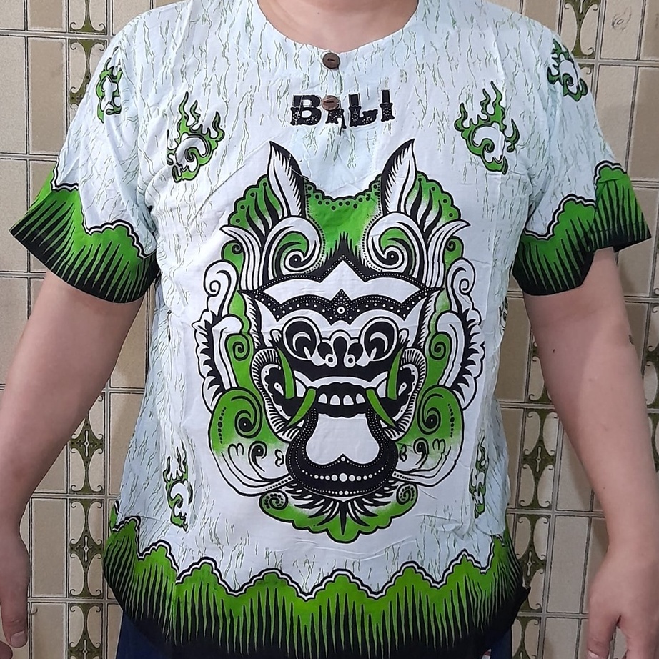 HOT SALE Atasan Baju Barong Bali Motif Barong Singa Api Size Jumbo - AF711.