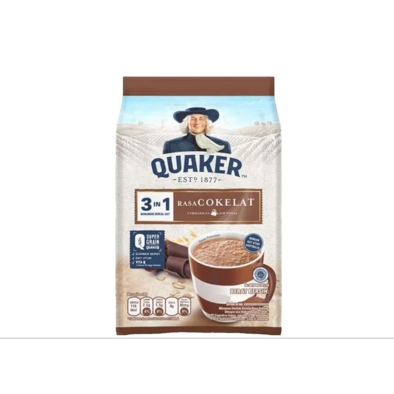 

QUAKER Oats 3 in 1 Coklat Bag 8 x 28 g