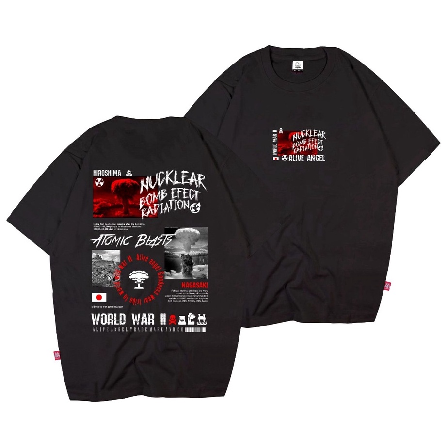Promo T SHIRT DISTRO PRIA WANITA / ORIGINAL ALIVE ANGEL / NAGASAKI HIROSIMA / KAOS STREETWEAR / KAOS
