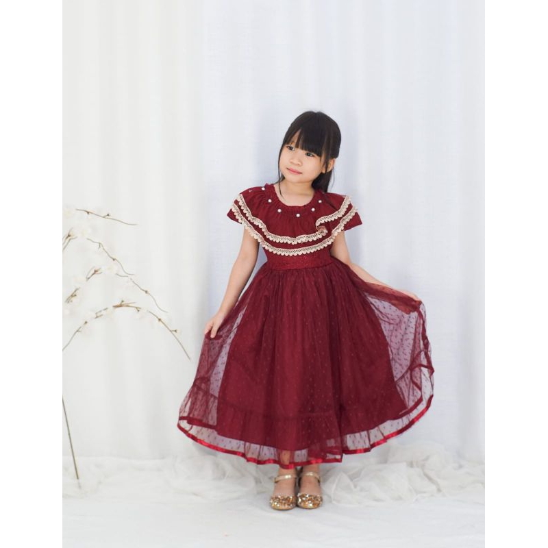 Dress Gaon Natal Gaum Ank Pakaian Princes Anak Perempuan 3 4 5 6 Tahun 2026 Bju Ulang Taun Bayi Dres