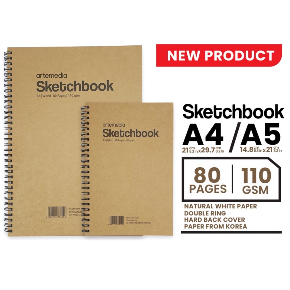 

12.12 Flash Sale Buku Sketsa Artemedia Sketchbook Wired A5 A4 Craft Cover Jilid Spiral