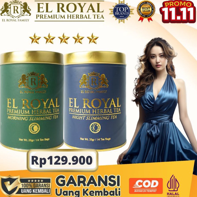 

S795 El Royal Premium Tea / Teh Pelangsing Siang & Malam (1 paket) - BPOM 100% ORIGINAL 8596