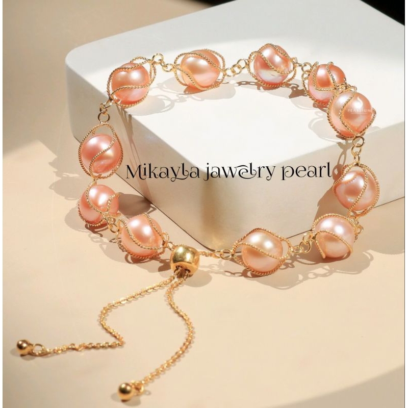 Gelang mutiara asli lombok|Gelang Paloma mutiara lombok|Gelang serut mutiara lombok|Gelang mutiara l