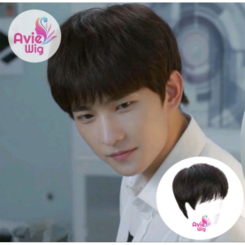 Full Wig Pria Pendek / Rambut Pria Lurus Pendek