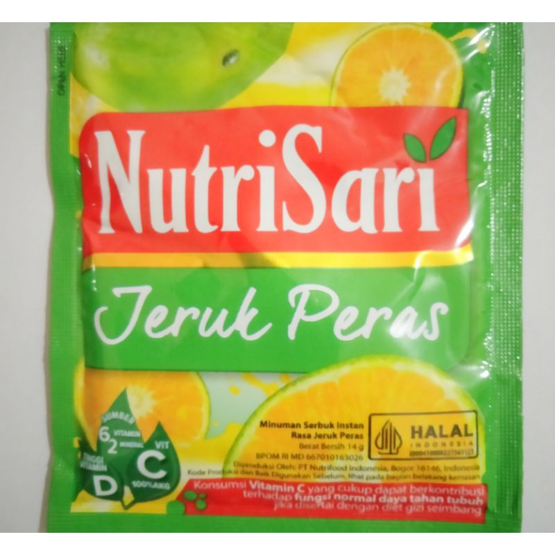 

nutrisari jeruk peras per renceng isi 10 sachet