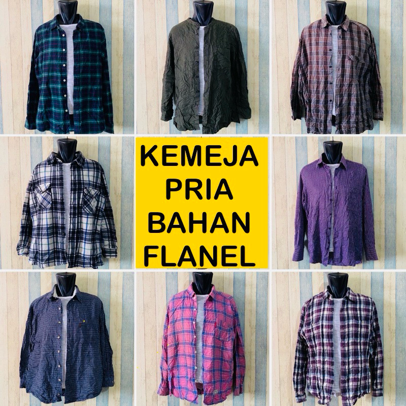 Kemeja cowok flanel preloved