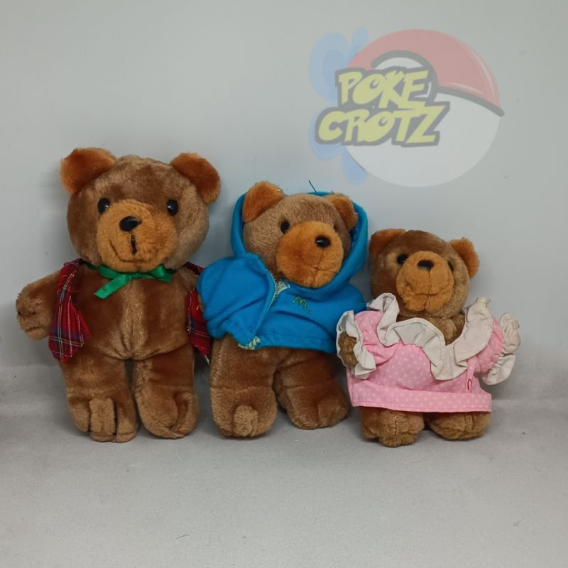 Boneka teddy kecil jadul vintage mcd plush