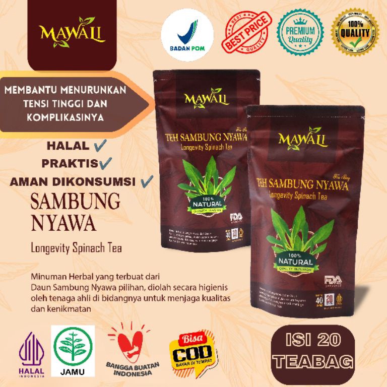 

JB55 MAWALI SAMBUNG NYAWA Original Obat Teh Herbal Darah Tinggi Jantung Kolesterol isi 20 Tea Bag 6137