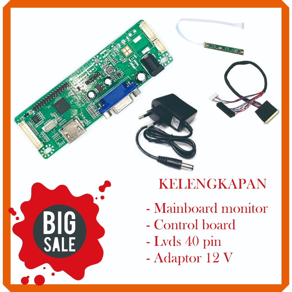 mainboard monitor universal vga hdmi paket ex lcd led lvds 40 pin mainboard monitor diy
