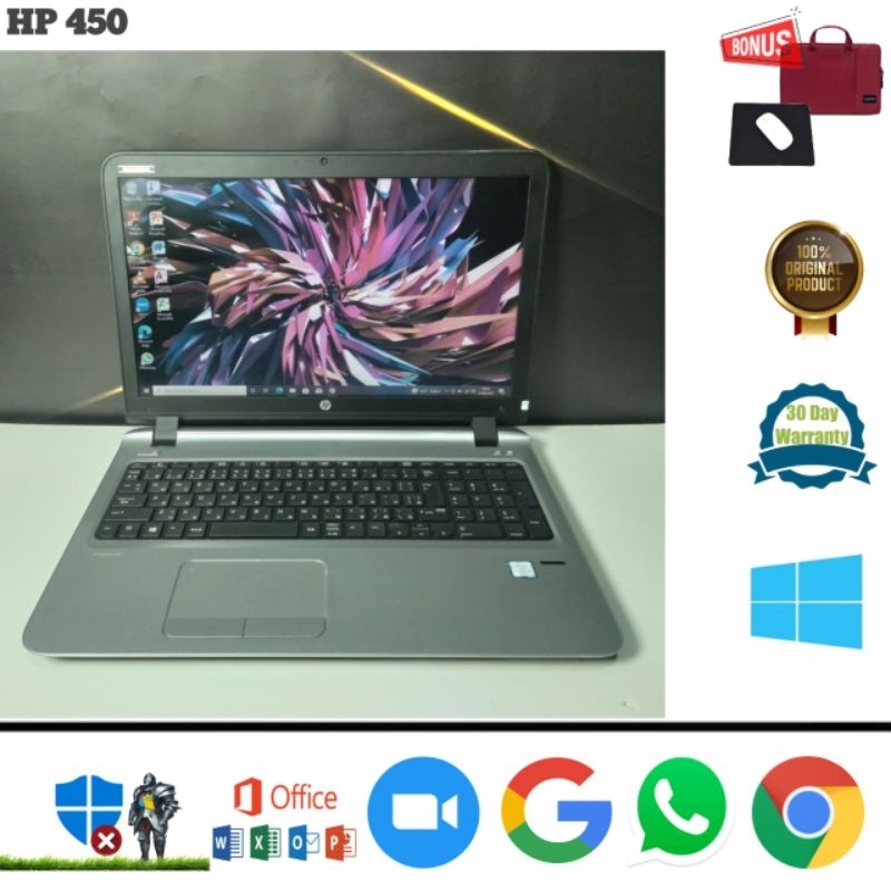 Laptop HP 450 G3 Core i5 Gen 6 Ram 8gb SSD 256gb Win10 pro 64 bit - Siap Pakai