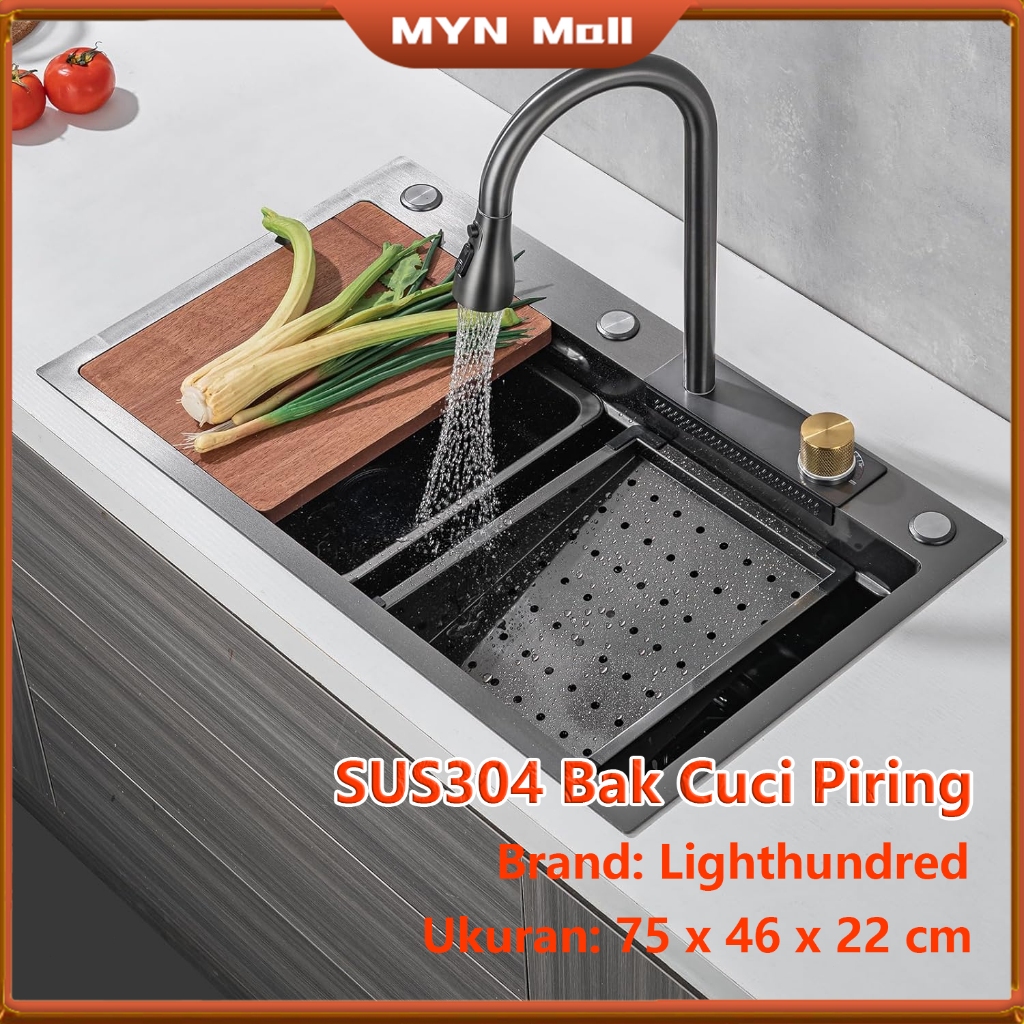 100% Original Kitchen Sink Stainless/Bak Cuci Piring 1 Bowl / Bak Cuci Piring Stainless Hitam Bak Cu
