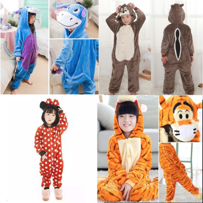 Berkualitas KOSTUM ONESIE COSPLAY DISNEY KIGURUMI TIGGER STITCH ANAK