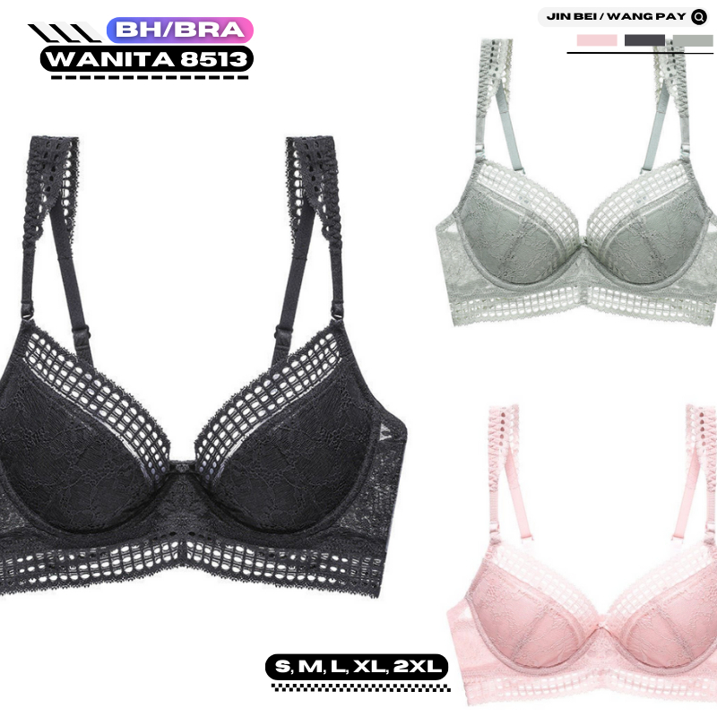 Bra -  Bh wanita 8513 busa tipis , ada kawat kain lembut size 32-36