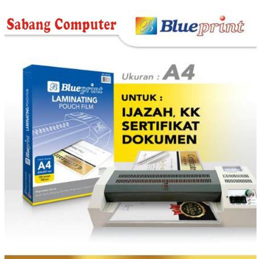 

PLASTIK LAMINATING FILM BLUEPRINT / LAMINATING FILM 100 Micron - A4 (100 Lembar)