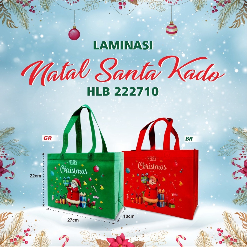 

Tas Natal Souvenir Goodie Bag Christmas Tas Bingkisan Natal Tas Parcel Christmas 22x27x10 LAMINASI