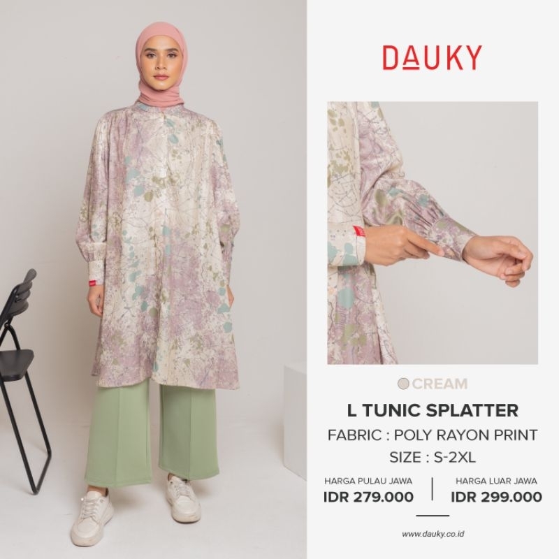 DAUKY HIJAB ATASAN TUNIK MOTIF TERBARU L TUNIC SPLATTER