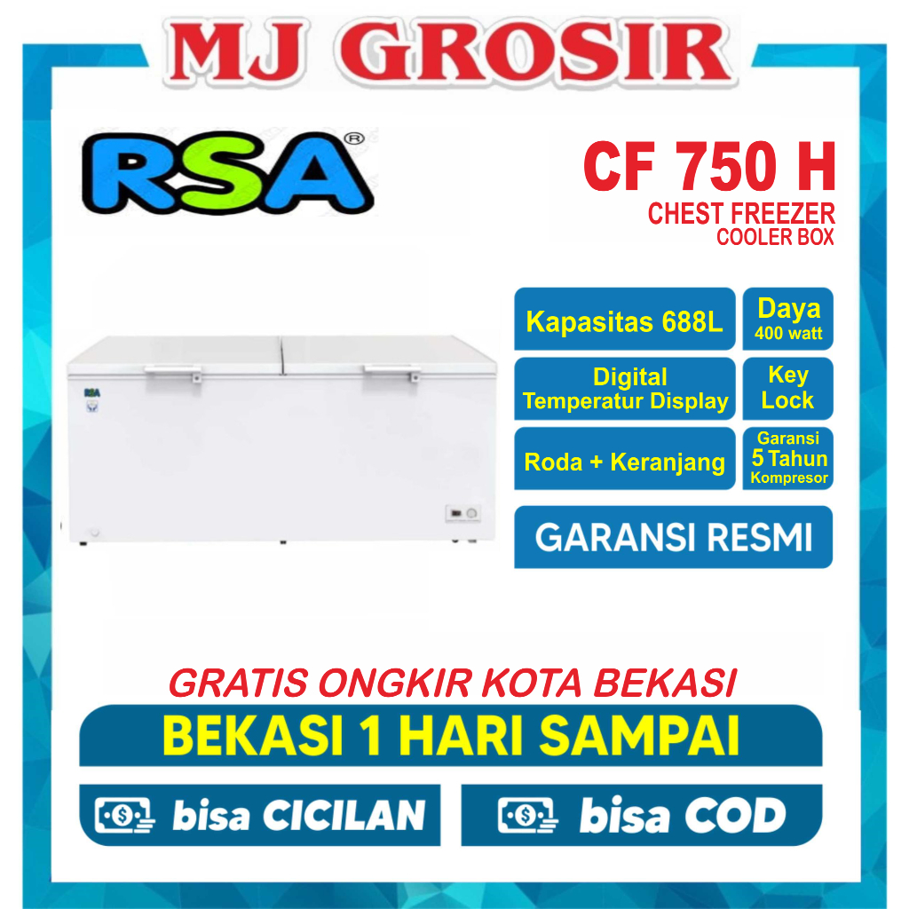 RSA CF 750 H / CF 740    CHEST FREEZER BOX 688L LEMARI PEMBEKU BY GEA NEW