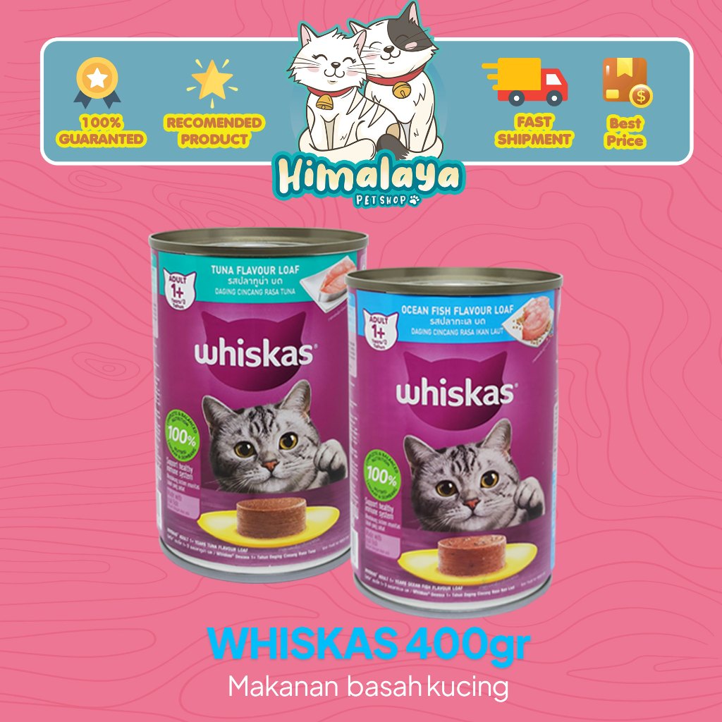 Makanan kucing basah Whiskas kaleng 1Dus isi 24pcs - Makanan kucing basah termurah