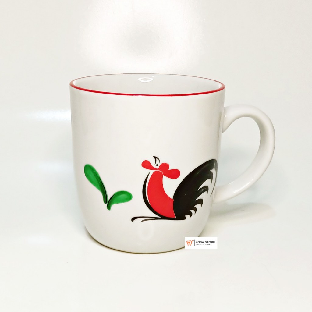 Mug Gelas Keramik Ayam Jago Mug Kopi - Tanpa Tutup
