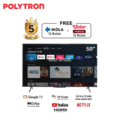 TV POLYTRON PLD 50UG5959 4K UHD SMART GOOGLE TV LED 50 INCH