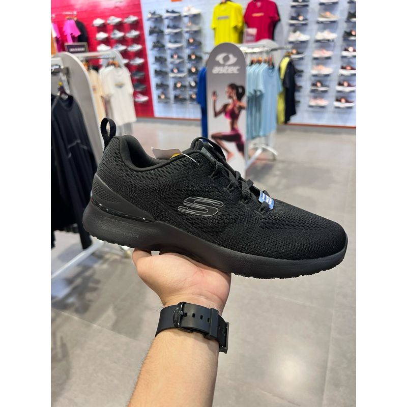 Sepatu pria skechers full black sport station