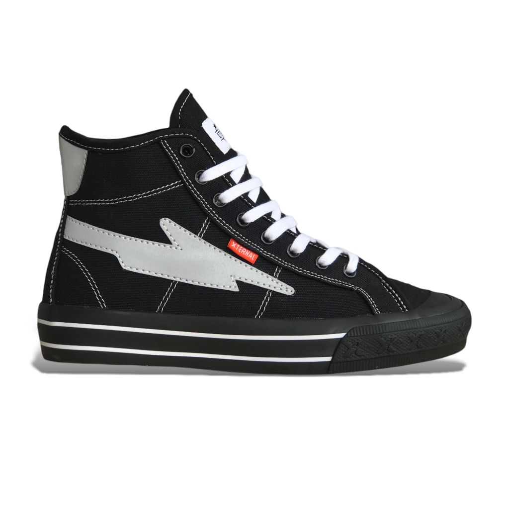 Sepatu XternalStepSure - Sepatu Sneakers Mitterns Storm High Black Oreo Reflective