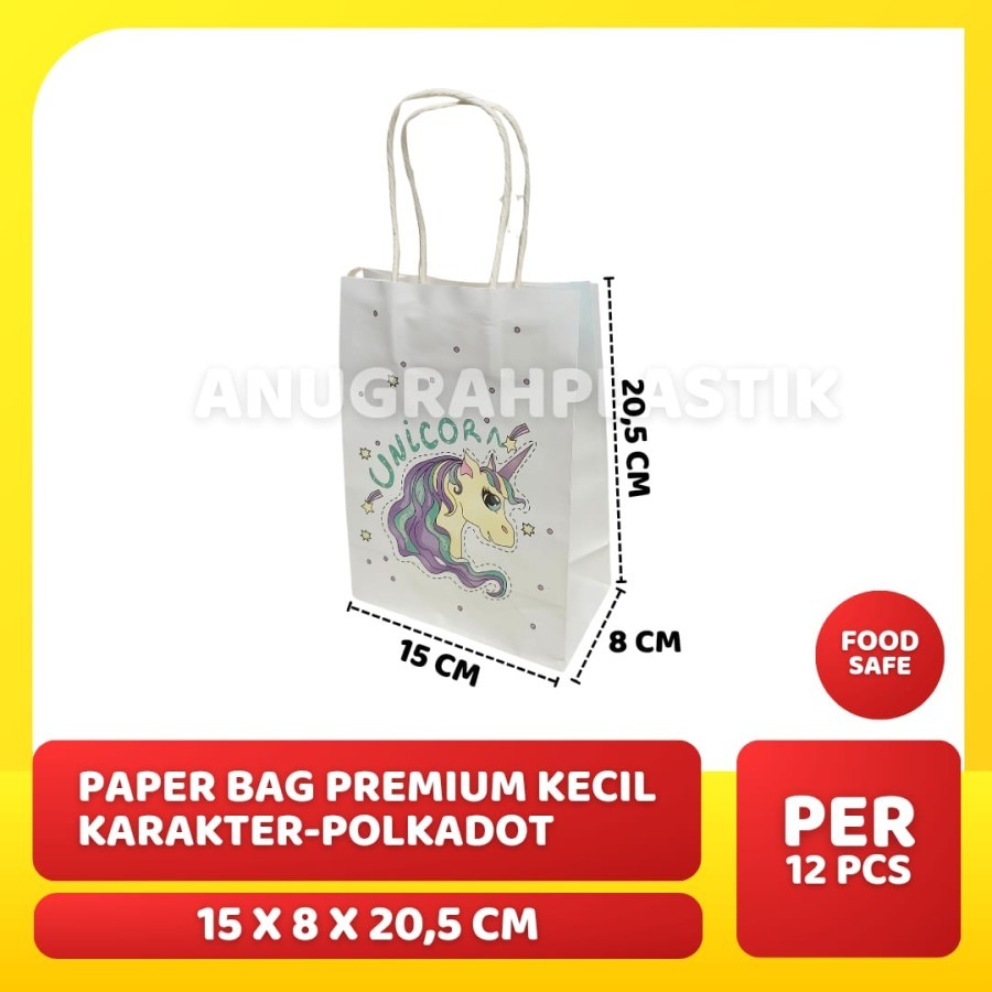 

Paper bag premium karakter - polkadot / Tas kertas kado / souvenir