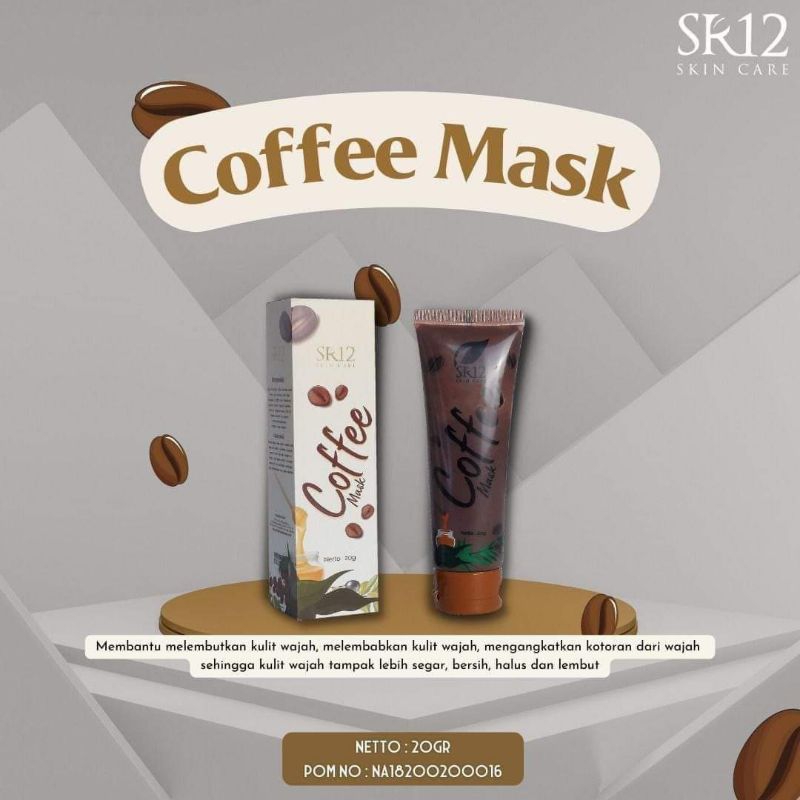 peeling coffe mask SR12 original untuk muka dan badan bpom
