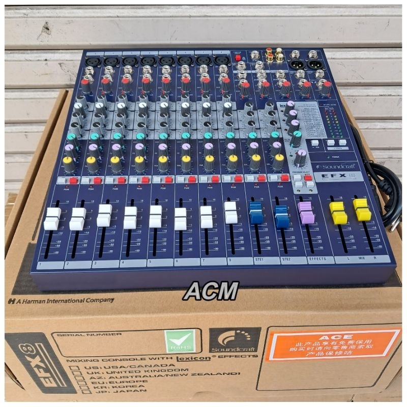 MIXER SOUNDCRAFT EFX8 EFEK LEXICON MIXER 8 CHANNEL EFX 8