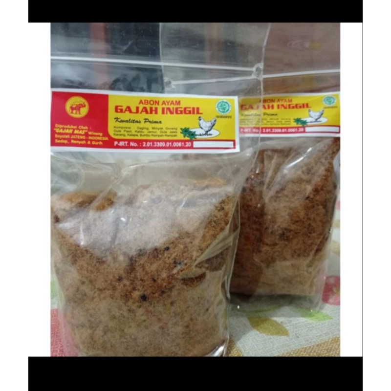 

Abon Ayam GAJAH INGGIL kemasan 500gr asli boyolali