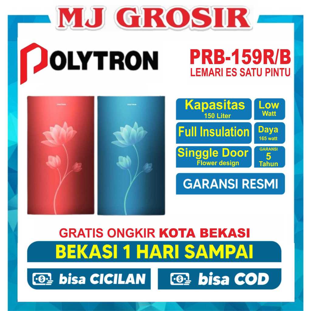 KULKAS POLYTRON PRB 159 LEMARI ES 1 PINTU PRB159 PRB 159