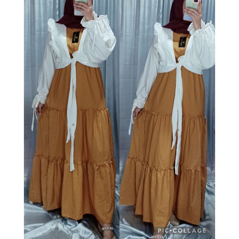 GAMIS SET ROMPI MOSCREPE BAJU MUSLIMAH WANITA