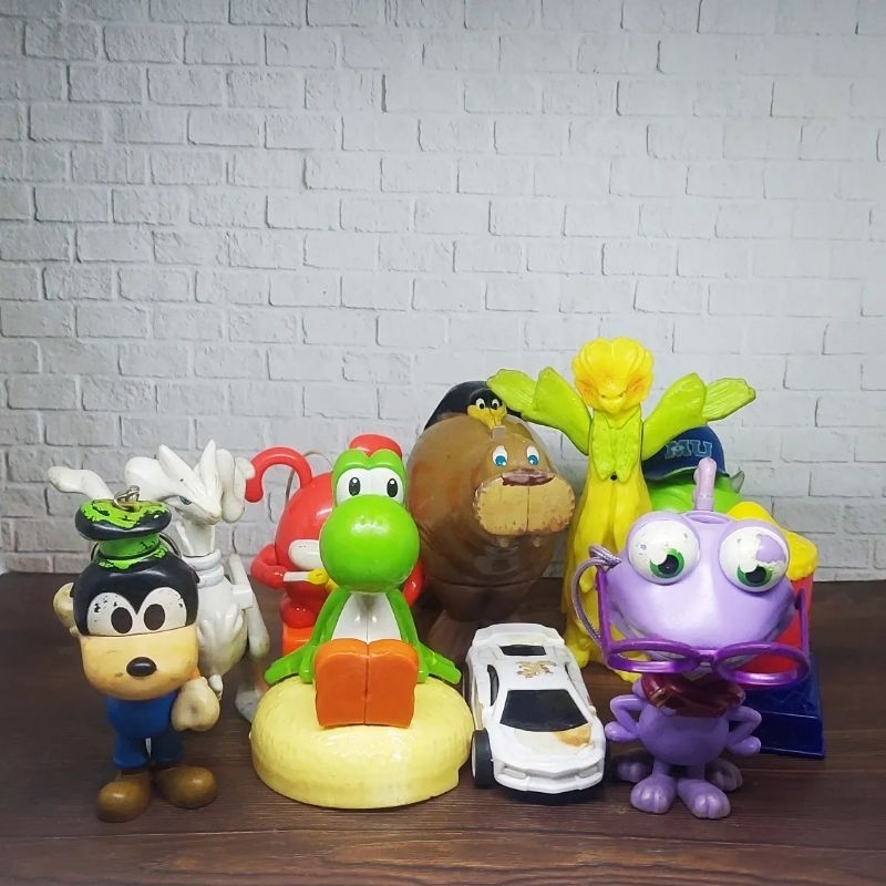 Set 10 pcs mainan preloved mcd goofy ganci,randal monster inc,fairy forest happy meal murah