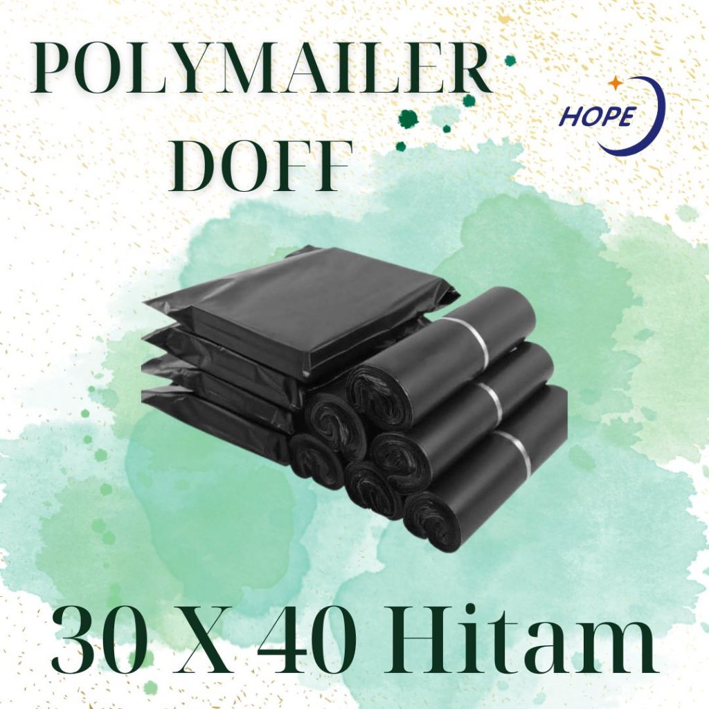 

Kantong Plastik Packing / Polymailer / Plastik Olshop Hitam D bahan HDPE 30X40 DOFF