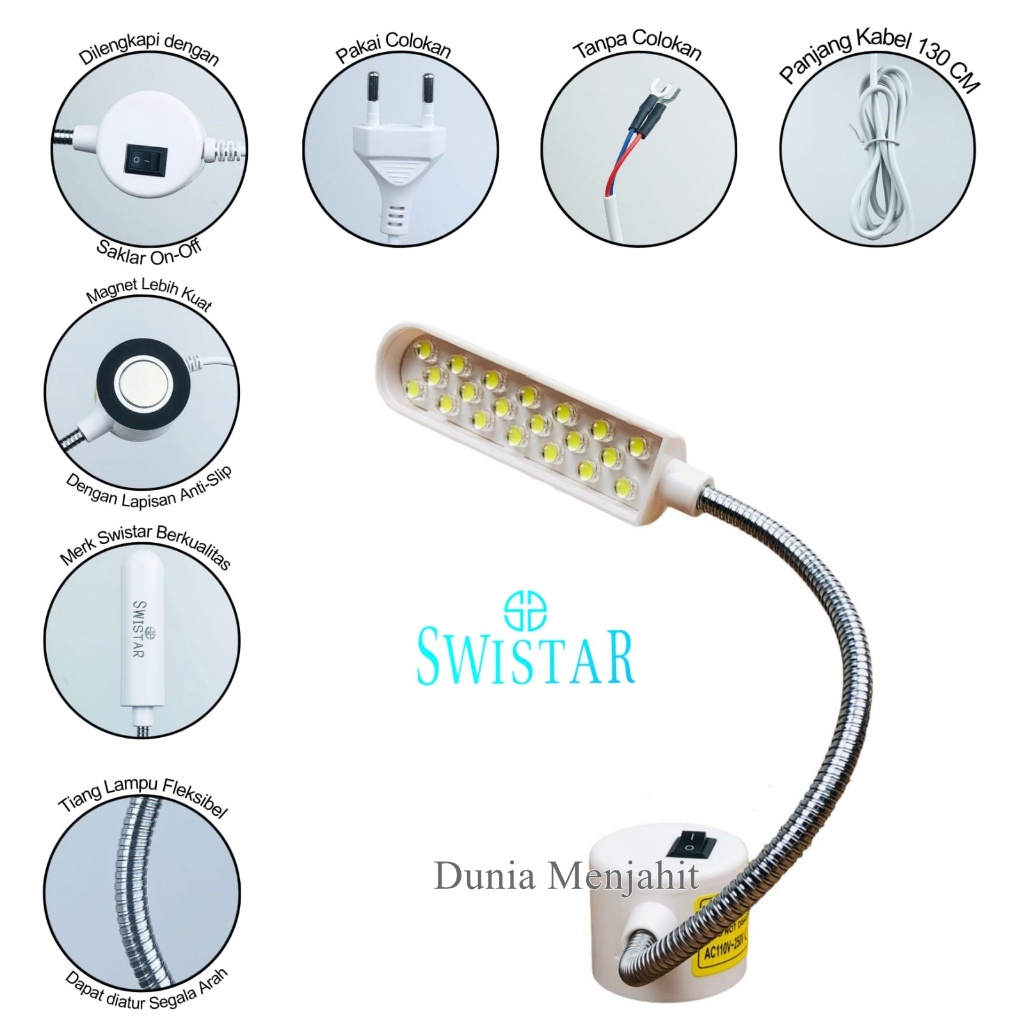 Lampu LED Magnet Mesin Jahit 20 Titik