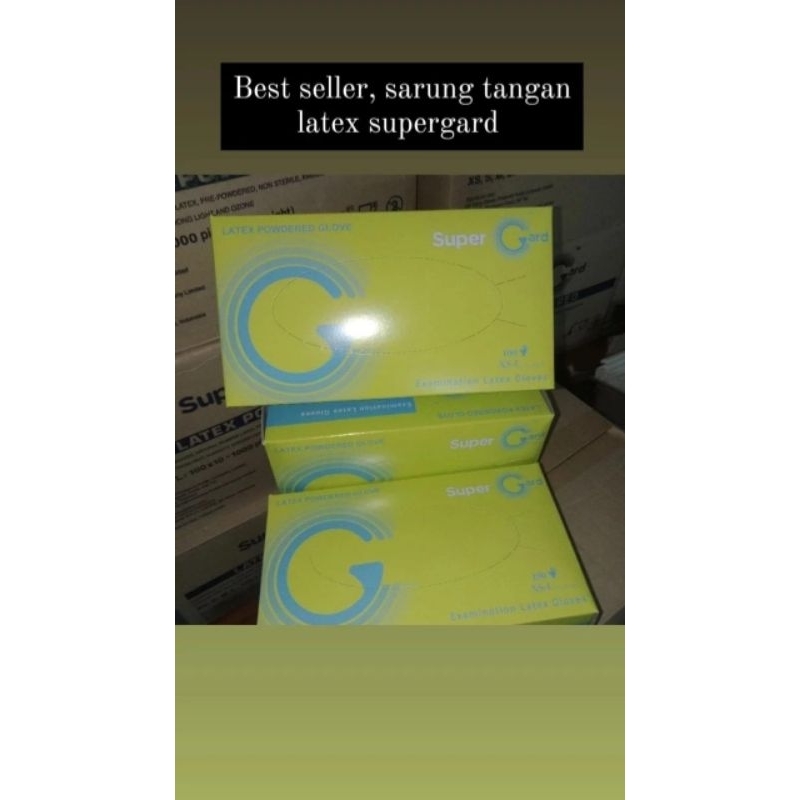 Handscoon latex /sarungtangan latex supergard uk m